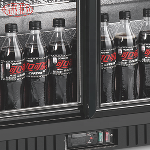 Refrigerador Comercial Eléctrico Personalizado para Hotel y Hogar, Negro, 208L, Pequeño, <span class=keywords><strong>Mini</strong></span>, con Puerta Doble de Vidrio Transparente - Product Image 3