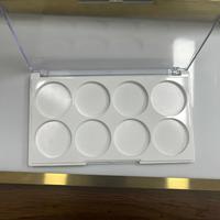 Étui à fards à paupières compact rectangulaire de luxe avec couvercle rabattable, contenants en plastique vides de bonne qualité pour cosmétiques