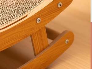 Multifunctionele, milieuvriendelijke, luxe, moderne, maanvormige, duurzame houten krabpaal voor katten, binnenkatten speelgoed - Product Image 2