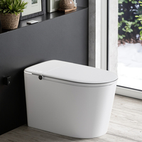 WC intelligent moderne au design nouveau, à poser au sol, monobloc en céramique, avec chasse d'eau en S allongée, siège chauffant automatique et télécommande