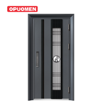 Porte d'entrée de sécurité ignifugée 3 heures sur mesure, en acier moderne, pour villa, hôtel, extérieur
