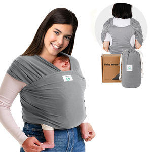 <span class=keywords><strong>Porte</strong></span>-bébé ergonomique gris original, écharpe extensible pour bébé <span class=keywords><strong>avec</strong></span> <span class=keywords><strong>anneau</strong></span> réglable et pliable - Product Image 1