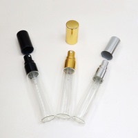 Flacons de test de parfum populaires 2ml-10ml en verre avec capuchon pulvérisateur estampé à chaud, mini-bouteilles rechargeables avec diffuseur à bâtonnets