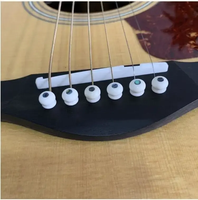 Acoustic Guitar Ox Bone Pins String Nails Pin Bridge Pins with Brass Circle and 4.0mm Green Pearl Shell Dot