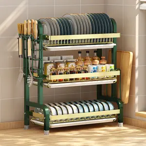 Hot Selling High Standard 3 Tier Kitchen Dish Plate Drainer Rack Dish Drainer Rack Kitchen