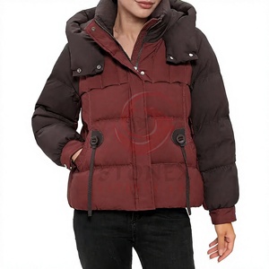Fashionable Best Selling Women's Winter Short Waterproof Quick Dry Keep Warm <b>Long</b> Sleeve Full Zip Hooded Puffer <b>Jacket</b> New - Product Image 6