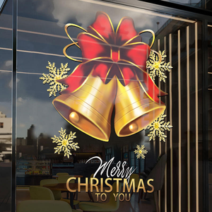 Decorazioni natalizie <span class=keywords><strong>adesivi</strong></span> <span class=keywords><strong>per</strong></span> vetrine negozio di abbigliamento <span class=keywords><strong>per</strong></span> vetrine <span class=keywords><strong>per</strong></span> vetrine <span class=keywords><strong>per</strong></span> centro commerciale con arco adesivo in vetro elettrostatico - Product Image 1