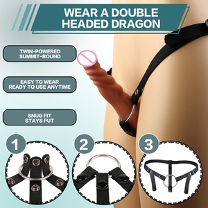 Vibrador de Doble Cabeza CITYFUN con 3 Motores, Vibrador con Correa, Dildo Realista, Varita de Masaje, Juguetes Sexuales para Mujeres, Masturbación - Product Image 2