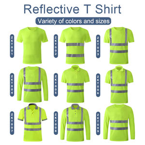 Hi Vis Áo Sơ Mi Trang Phục Xây Dựng Áo Thun Nam Phản Quang An Toàn Màu Hồng - Product Image 5