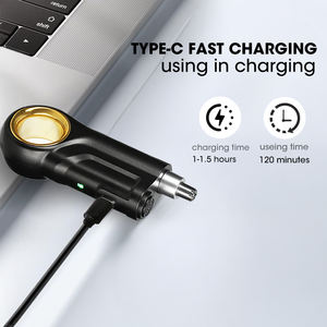 Tondeuse à poils de <span class=keywords><strong>nez</strong></span> <span class=keywords><strong>rechargeable</strong></span> par USB Lanumi HP-317, petite, avec support pour les doigts, appareil portable, usage domestique pour hommes, voiture - Product Image 4