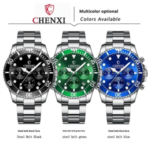 Nouvelle montre pour homme Chenxi 901 multifonctionnelle en acier massif, trois aiguilles, six aiguilles, calendrier, chronométrage, étanche, montre à quartz 2025 - Product Image 4