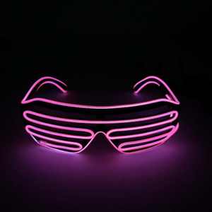 パーティー 用 EL ワイヤー ネオン レイブ グラス 光る シャッター グラス 点滅 LED サングラス + バッテリー パック 低価格 卸売 - Product Image 5