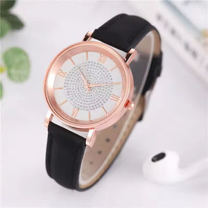 Reloj de cuarzo de alta calidad para mujer, reloj de oro rosa con diamantes de imitación a la moda, modelo de venta directa - Product Image 1