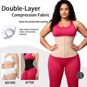 Fascia Modellante per la Vita con Cerniera e Ganci, Guaina Dimagrante Donna, Doppia Compressione in Neoprene, Trainer per la Vita Femminile - Product Image 2