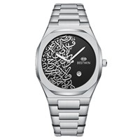 Nouvelle montre de mode en acier inoxydable à chiffres arabes de 41 mm pour hommes, motif marbré, quartz haut de gamme pour le commerce transfrontalier