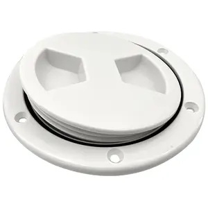Marine 4 5 6 inch black white two-color fan-shaped glossy deck plate nylon inspection cover hatch cover