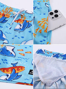 Pantalon de plage pour enfants taille haute <span class=keywords><strong>Short</strong></span> de <span class=keywords><strong>bain</strong></span> à séchage rapide avec filet intérieur Coupe ample <span class=keywords><strong>Short</strong></span> de <span class=keywords><strong>bain</strong></span> pour garçon Couleur Lavé Style doux - Product Image 2