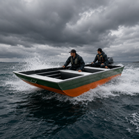Bateau à fond plat en aluminium 10ft 12ft 14ft 16ft - Jon boat pour la pêche et la chasse en eau calme, faible entretien, moteur en option