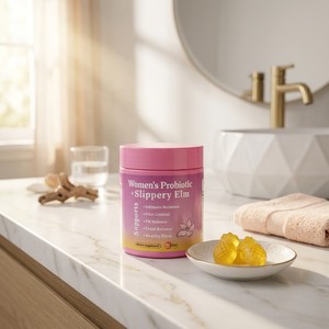 Gomitas Probióticas de Olmo Resbaladizo para Mujeres |   Apoya el equilibrio hidrico interno del cuerpo, el equilibrio del pH y el equilibrio de las levaduras (60 pastillas) - Product Image 4