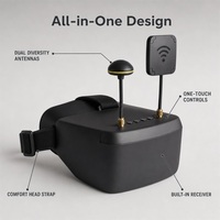 Lunettes FPV analogiques sans fil 5.8G, 40 canaux, casque vidéo, double antenne, batterie intégrée, chargement USB, DVR, écran 4.3'' pour RC