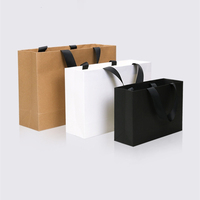 100 Buah Tas Hadiah Paket Pakaian Belanja Bisnis Personalisasi Gratis Tas Pembungkus Kertas Hadiah Tas Kraft Logo Kustom