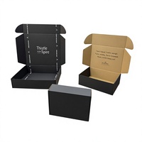 Boîte d'expédition en carton ondulé avec logo personnalisé noir mat, emballage postal écologique en carton, vente en gros pour les petites entreprises