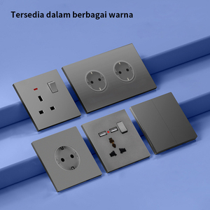 Pano.V SNI Precio de Fábrica al por Mayor Enchufe Eléctrico de Pared con Interruptor Estándar del Reino Unido Gris Interruptores de Luz de Pared y Enchufes de Pared - Product Image 4