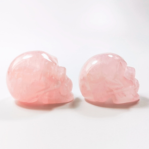 Roche de crâne en cristal de quartz <span class=keywords><strong>rose</strong></span> sculpté à la main, 2 pouces, meilleure qualité, pour la guérison - Product Image 5