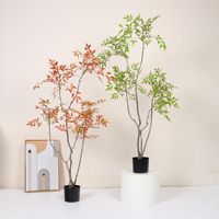 Plante artificielle en plastique Nandina en pot, ornement de jardin pour la décoration de bureau, de jardin et de maison, plantes artificielles