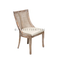 Chaise de salle à manger en rotin d'extérieur classique en bois massif de nouvelle conception, France