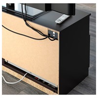FSC Meuble TV style moderne en bois noir avec tiroirs Vente en gros pour salon et chambre à coucher Mobilier de maison