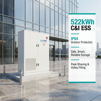 Systèmes de stockage d'énergie commerciaux et industriels en conteneur, batterie LiFePO4 haute tension 522 kWh, IP54, pour la réduction des pics et le remplissage des vales de puissance