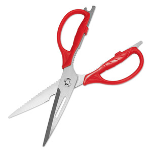 <b>Kitchen</b> <b>Scissors</b> Stainless Steel Red Straight Head Multi Functional For Meat And Fish Cutting Home Use - Product Image 2