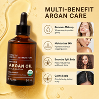 Huile de massage corporel, huile d'argan pour cheveux et corps, 30 ml, 100% pure, pressée à froid, huile marocaine nourrissante pour tous types de peau, sérum OEM ODM