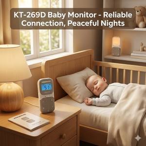 Moniteur audio portable pour bébé avec projecteur d'étoiles, batterie rechargeable, veilleuse, communication bidirectionnelle, radio sans fil pour nounou - Product Image 3