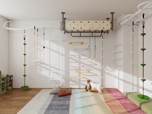 Barre de traction murale en acier pour fitness intérieur, équipement de jeu, thérapie occiopédagogique, usage familial, scolaire, domestique, pour enfants et <span class=keywords><strong>parents</strong></span> - Product Image 6
