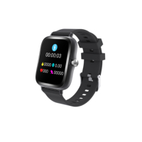 Montre connectée carrée en caoutchouc 2025 en gros avec écran tactile TFT, appel, répondeur, réveil, IP65, Android OS, autonomie 4 jours