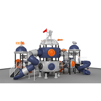 Structure de jeu extérieure en plastique durable, tubes multifonctionnels, toboggan de terrain de jeu extérieur pour centre de loisirs pour enfants, parc