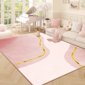 Alfombra Geométrica Abstracta Elegante, Rectangular, Antideslizante, para Sala de Estar, Dormitorio, Baño, Alfombra Suave Estilo Cachemira Sintética H-028-3 - Product Image 4