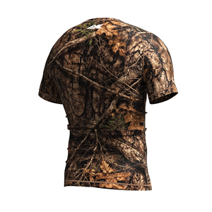 Custom Logo Short Sleeve BJJ <strong>Rash</strong> <strong>Guard</strong> <strong>Men's</strong> MMA Jiu Jitsu No-Gi Grappling Training Compression Shirt with Tree Bark Pattern - Product Image 5