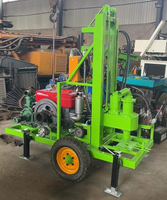 Foreuse hydraulique diesel/électrique montée sur tracteur pour puits d'eau, profondeur max. 200 m, sur chenilles en caoutchouc, 380 V, 600 kg, utilisation facile