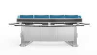 Console de salle de contrôle ergonomique intégrée, table de travail moderne à hauteur réglable, mobilier de poste de travail