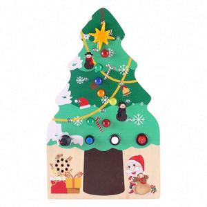2026 Fine Motor Sensory Training for Children - Switch On/off <b>LED</b> Busy Board Christmas <b>Tree</b>, an Educational Wooden Busy Board - Product Image 1