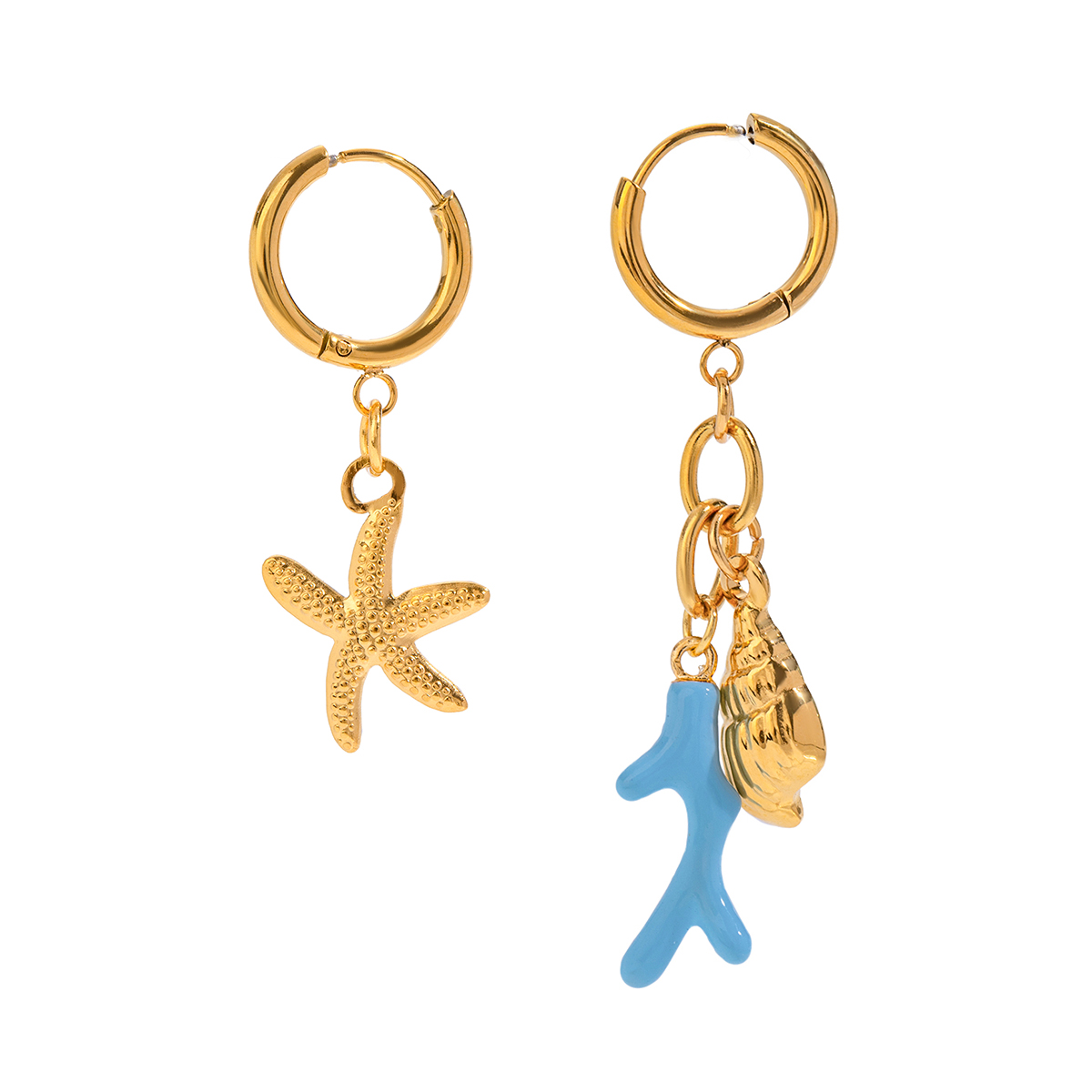 Blue Coral Starfish earring