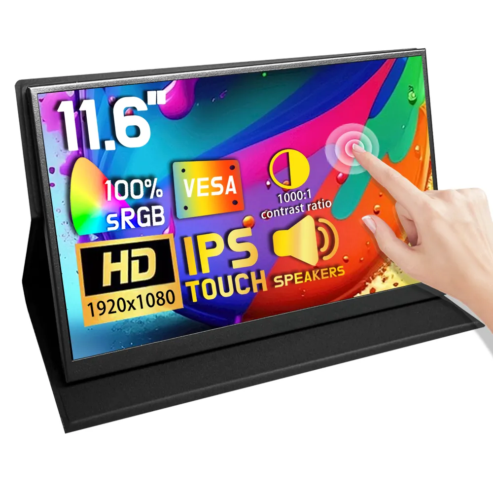 Type-C 100% sRGB 11.6 inch 1920x1080 IPS PC điện dung đa cảm ứng siêu rộng cảm ứng hiển thị cho máy tính xách tay LCD thứ hai màn hình Màn hình