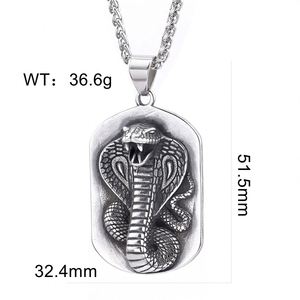 Collar de Pareja de Acero Inoxidable con Colgante de Serpiente para Hombre, Collar de Acero Inoxidable para Hombre - Product Image 5