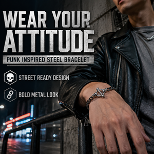 Bracelet tendance gothique pour motard avec fermoir tête de mort, en acier inoxydable 316L, chaîne gourmette noire, résistant au ternissement, étanche, style vintage pour homme - Product Image 6