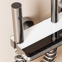Ensemble de douche de luxe complet en nickel brossé avec effet cascade et pluie pour salle de bain