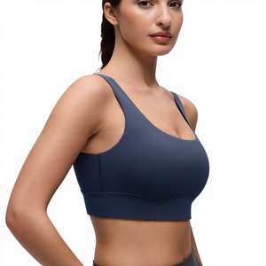 2023 Custom Recycled Sports <b>Bra</b> for Women Contrasting Color Gym Tops with Back Pocket Plus Size Options - Product Image 5