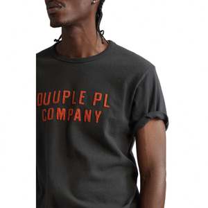 Camiseta Casual de Verano para Hombre con Logotipo Personalizado Bordado, Talla Grande, Algodón y Cáñamo, 200 Gramos, Tejido de Punto, Patrón de Letras, Ecológica - Product Image 3